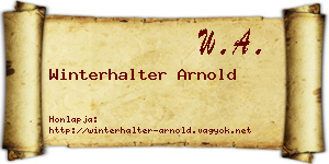 Winterhalter Arnold névjegykártya